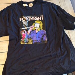 Black Graphic T-Shirt with Colorful Print